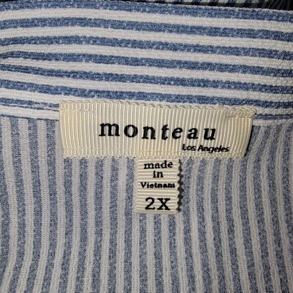 Monteau Searsucker striped sleeveless summer dresss Size 2x - Picture 6 of 7